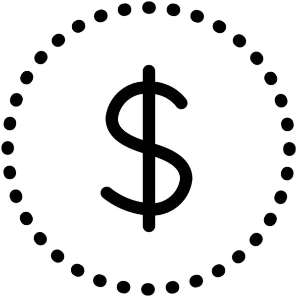 Moneda Dólares Usd Icono Estilo Esquema — Vector de stock
