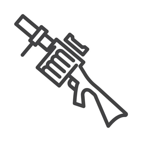 军用和战争类自动步枪军事图标 — 图库矢量图片