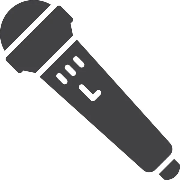 Ícone Estúdio Microfone Áudio Estilo Sólido — Vetor de Stock