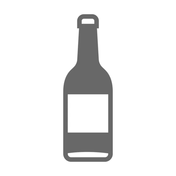 Drank Fles Drank Pictogram Vaste Stijl — Stockvector