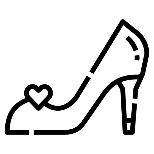 Zapato Mujer Alto Icono — Vector de stock