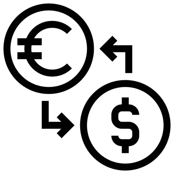 Change Devises Icône Étrangère Dans Style Outline — Image vectorielle