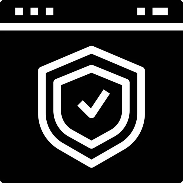 Icono Interfaz Verificación Del Navegador Estilo Sólido — Vector de stock