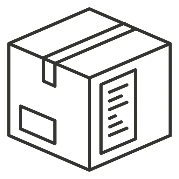 Caja Entrega Paquete Icono Estilo Esquema — Archivo Imágenes Vectoriales