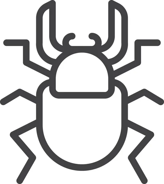 Escarabajo Insecto Ciervo Icono Estilo Esquema — Archivo Imágenes Vectoriales