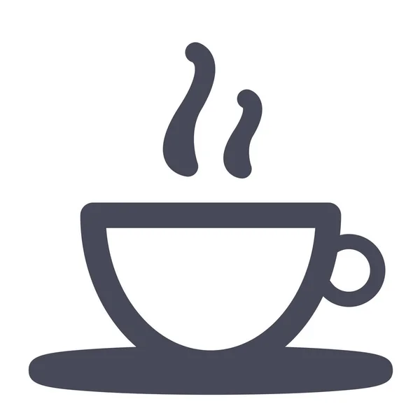 Reggeli Cafee Kávézó Ikon Szilárd Stílusban — Stock Vector