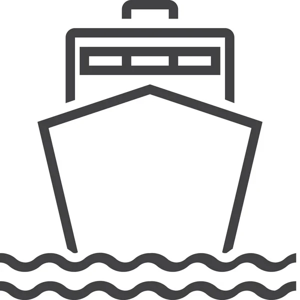 Cruiseschip Icoon Outline Stijl — Stockvector