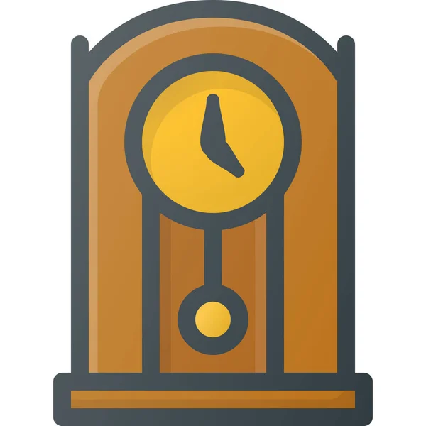 Clock Old Retro Icon Filled Outline Style — Stock Vector