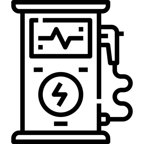 Ładowanie Ekologicznej Ikony Elektrycznej Stylu Zarysu — Wektor stockowy