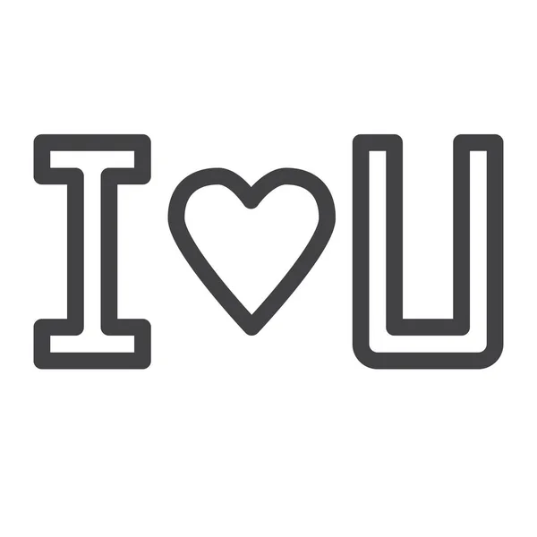 Heart Love You Love Icon Outline Stil — Stockvektor