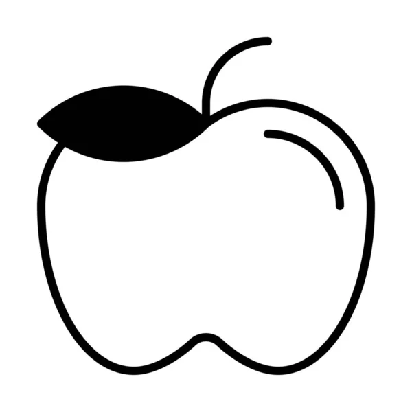 Comida Manzana Icono Fresco Estilo Sólido — Vector de stock