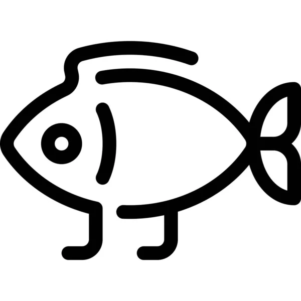 Darwin Evolution Fish Icon Στυλ Περίγραμμα — Διανυσματικό Αρχείο