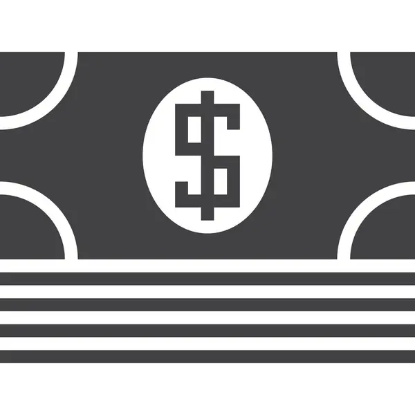 Иконка Наличные Деньги Твердом Стиле — стоковый вектор