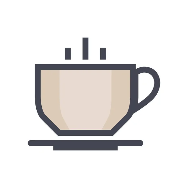Ποτό Πρωινό Καφέ Εικονίδιο Γεμιστό Περίγραμμα Στυλ — Διανυσματικό Αρχείο
