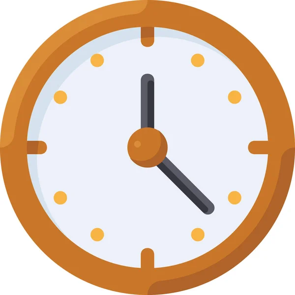 Ρολόι Ώρα Εικονίδιο Ρολόι Επίπεδη Στυλ — Διανυσματικό Αρχείο