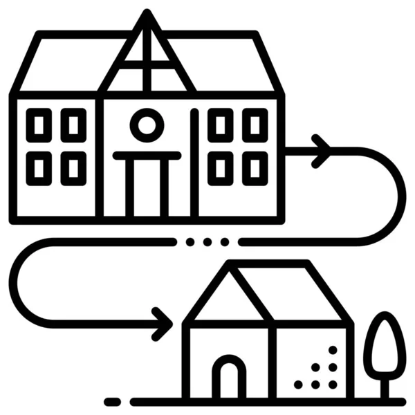 Distance Education Home Icon Outline Style — Stock Vector