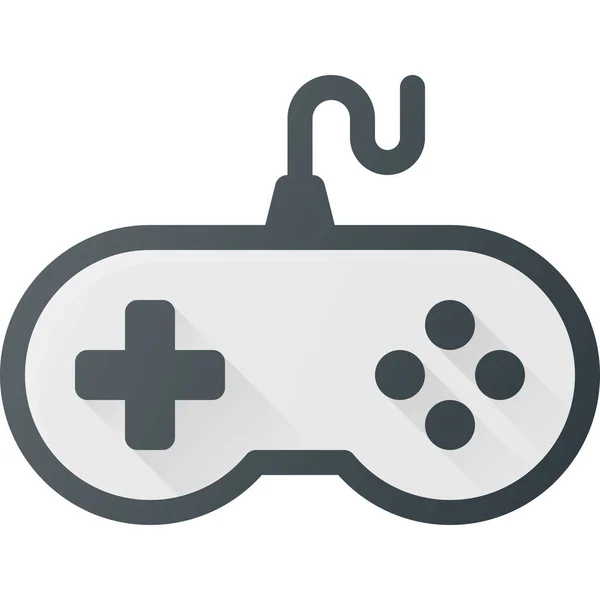 Icono Del Mando Del Juego Consola Estilo Esquema Rellenado — Vector de stock