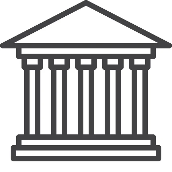 Ícone Tribunal Coluna Bancária — Vetor de Stock