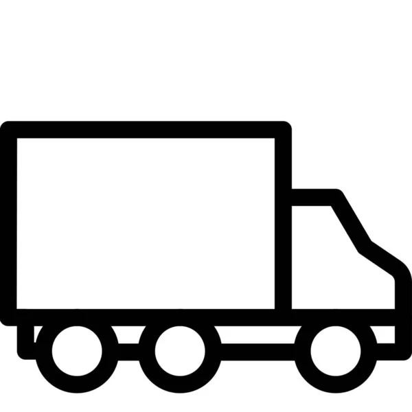 Transportasi Ikon Truk Van Dalam Gaya Outline - Stok Vektor