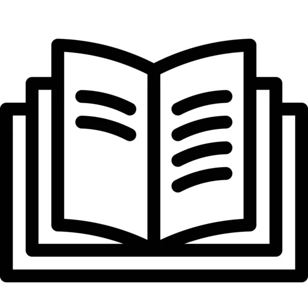 Libro Aprendizaje Icono Lectura Estilo Esquema — Vector de stock