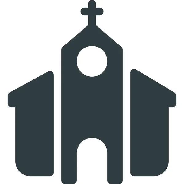Mimari Yapı Kilise Simgesini Katı Bir Şekilde Inşa Ediyor — Stok Vektör
