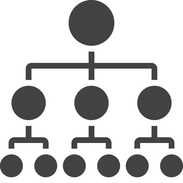 Grafico Gerarchia Icona Organizzativa Stile Solido — Vettoriale Stock