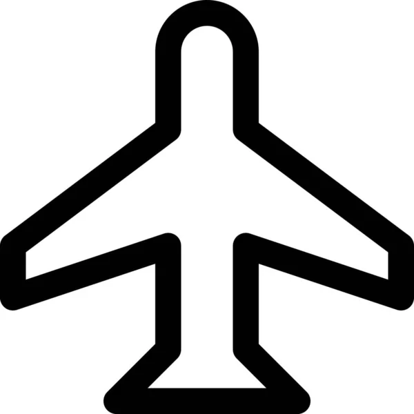 Vliegtuig Luchthaven Plaatsen Pictogram Outline Stijl — Stockvector