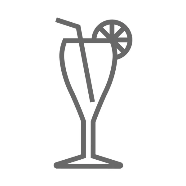 Drank Drank Glas Pictogram Omtrek Stijl — Stockvector