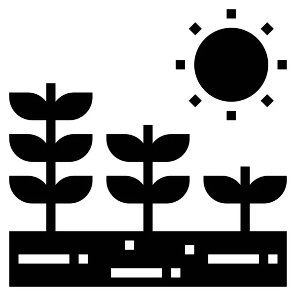 Экология Окружающей Среды Икона Садоводства Твердом Стиле — стоковый вектор