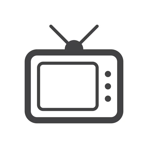 Иконка Телевизионного Стиле Абрис — стоковый вектор