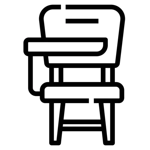 Silla Escritorio Educación Icono — Vector de stock