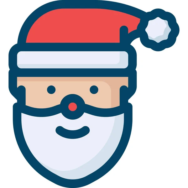 Icône Homme Noël Claus Dans Style Contour Rempli — Image vectorielle