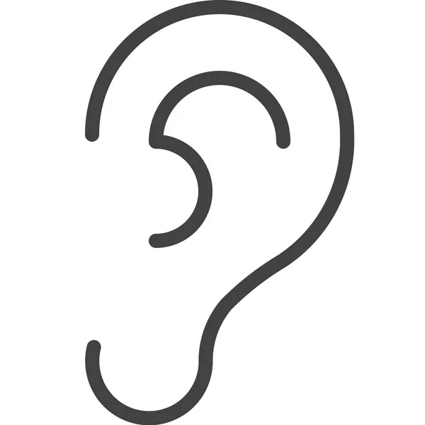 Ohr Hörende Medizinische Ikone Outline Stil — Stockvektor