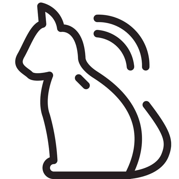 Chip Gato Icono Microchip — Vector de stock