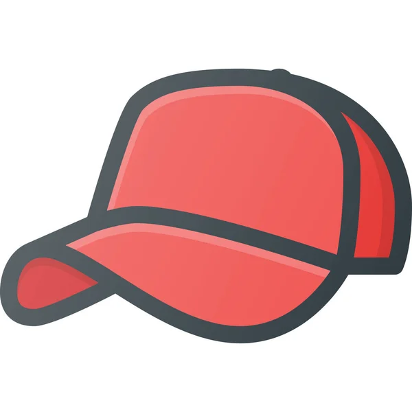 Basebal Καπέλο Εικονίδιο Καπέλο Στυλ Γεμισμένο Περίγραμμα — Διανυσματικό Αρχείο