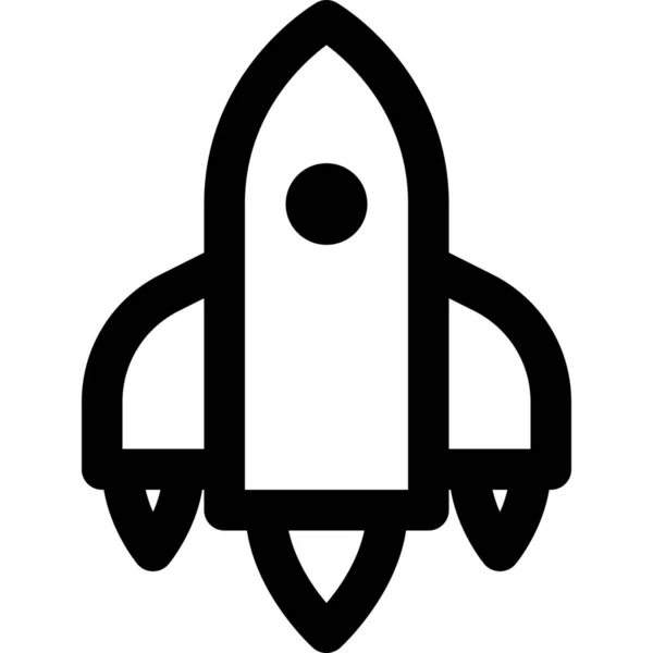 Lanzar Icono Del Cohete Marketing Estilo Esquema — Vector de stock