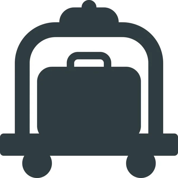 Icône Cas Chariot Transport Dans Style Solide — Image vectorielle