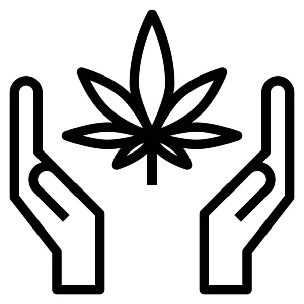 Cannabis Charity Drug Icon — Stock Vector