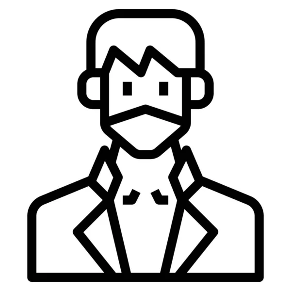 Színész Avatar Man Ikon — Stock Vector