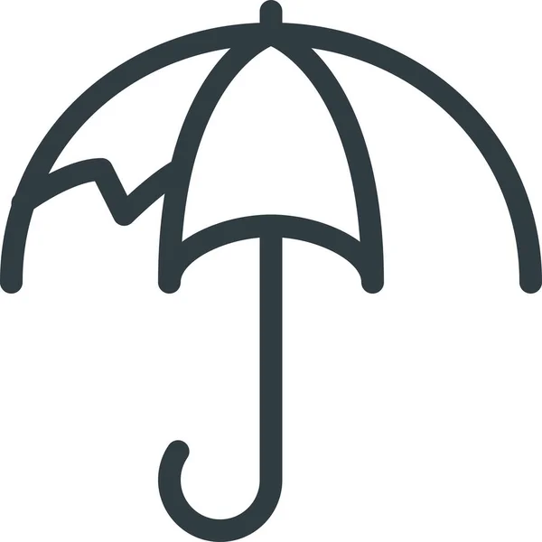 Kaputtes Regenschirm Symbol Outline Stil — Stockvektor