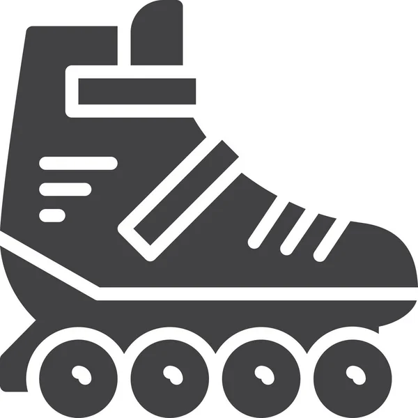 Roller Skates Solid Icon Solid Style — Stockový vektor