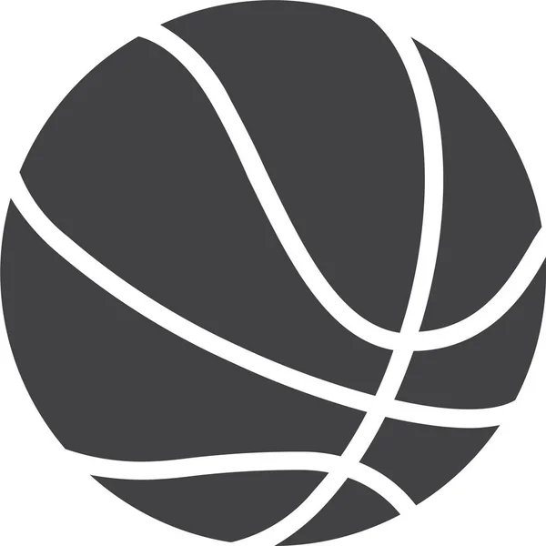 Pelota Baloncesto Icono Del Deporte Estilo Sólido — Vector de stock