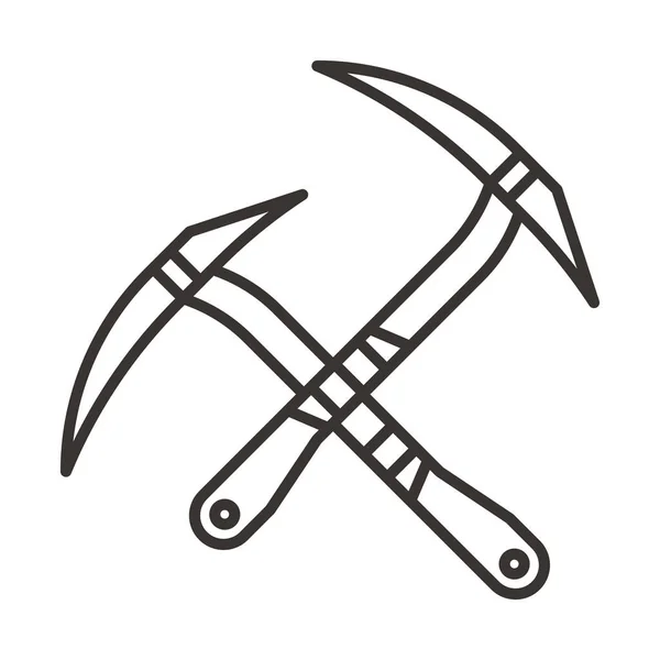 Alpinismo Alpino Hacha Icono Estilo Esquema — Vector de stock