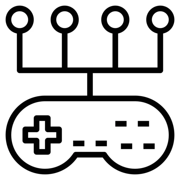 Controle Spel Joystick Pictogram Outline Stijl — Stockvector