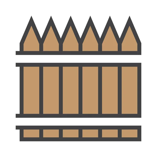 Enclosure Fence Wood Icon — Stock Vector