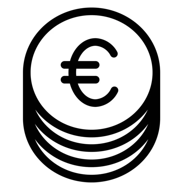 Euro Money Icono Del Esquema Estilo Del Esquema — Vector de stock