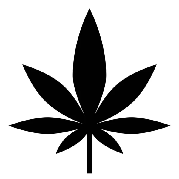 Cannabis Hemp Leaf Icon Solid Style — Stock Vector