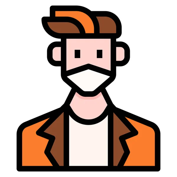 Avatar Hombre Máscara Icono — Vector de stock