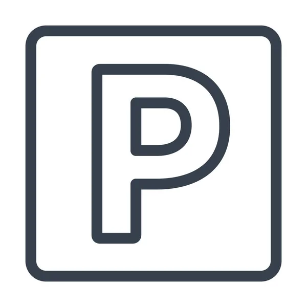 Parkeren Parkeerplaats Parkeerplaats Pictogram Outline Stijl — Stockvector