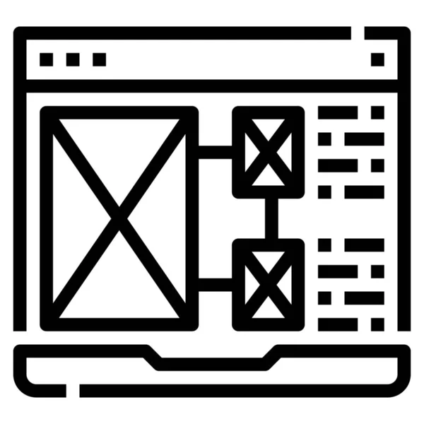 Page Design Wireframe Icon — Stock Vector